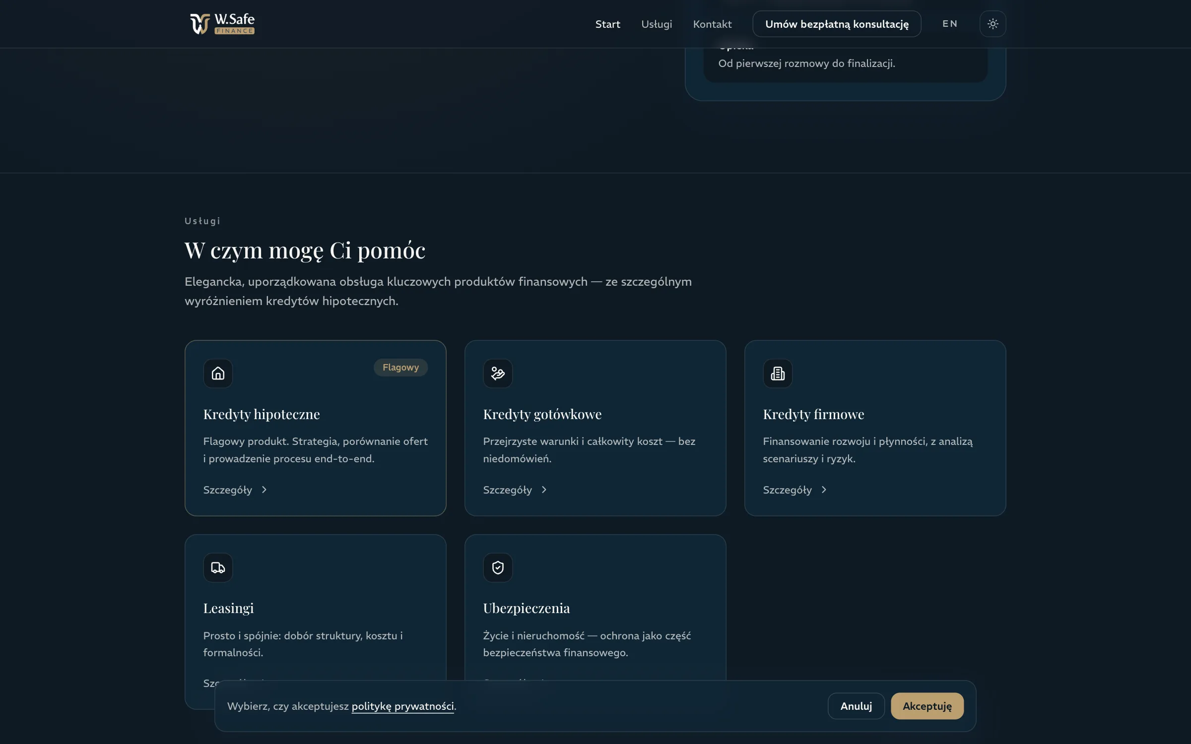 WSafeFinanse — zrzut ekranu